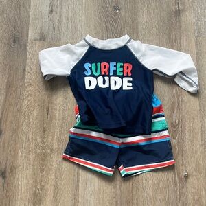 Toddler boy swimsuit and rash guard